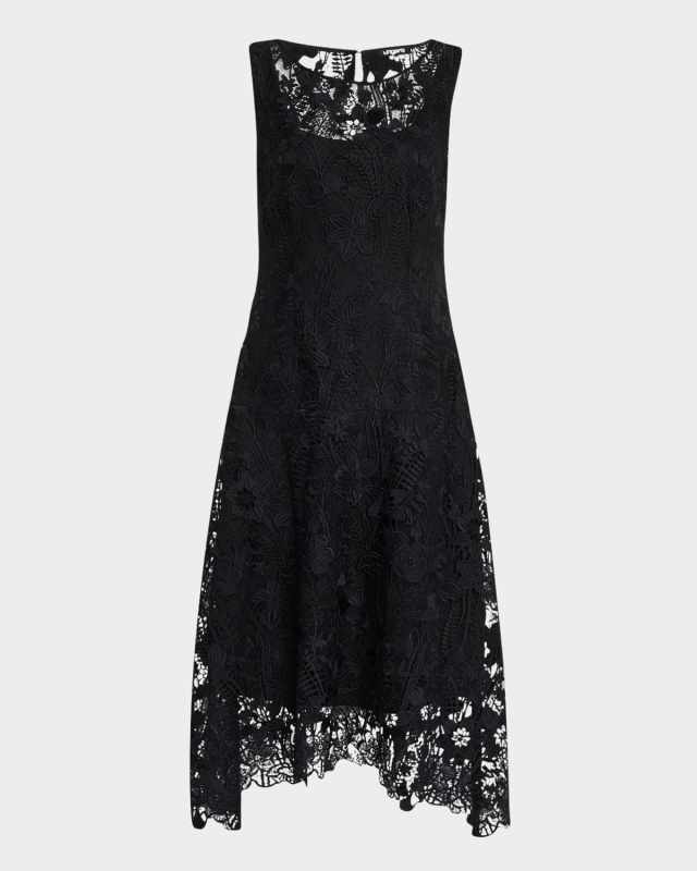 Sleeveless Floral Lace Midi Dress